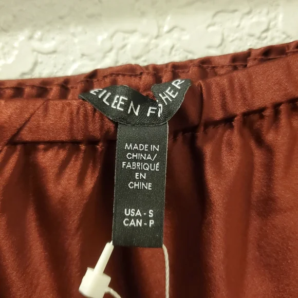 Eileen Fisher Maxi Skirt Size S/LP Redwood Stretch Charmeuse Bias Silk Ret $278 - Picture 5 of 13